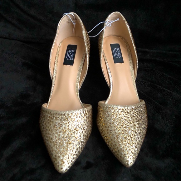 NWOT 👠 Jones NY Sparkly Gold Glitter & Sequin Pumps Ladies Sz.9! - Picture 3 of 15